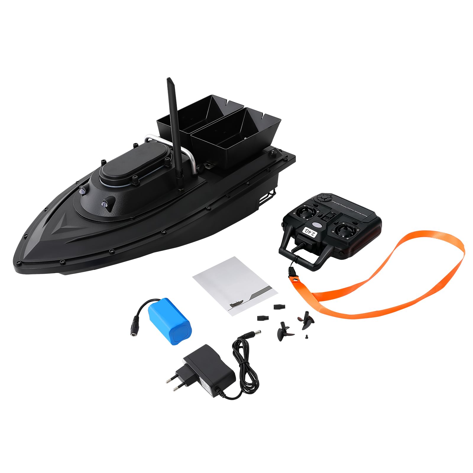 Barco de cebo RC con 2 Hoppers 5200mAh 300M barco arrancador remoto