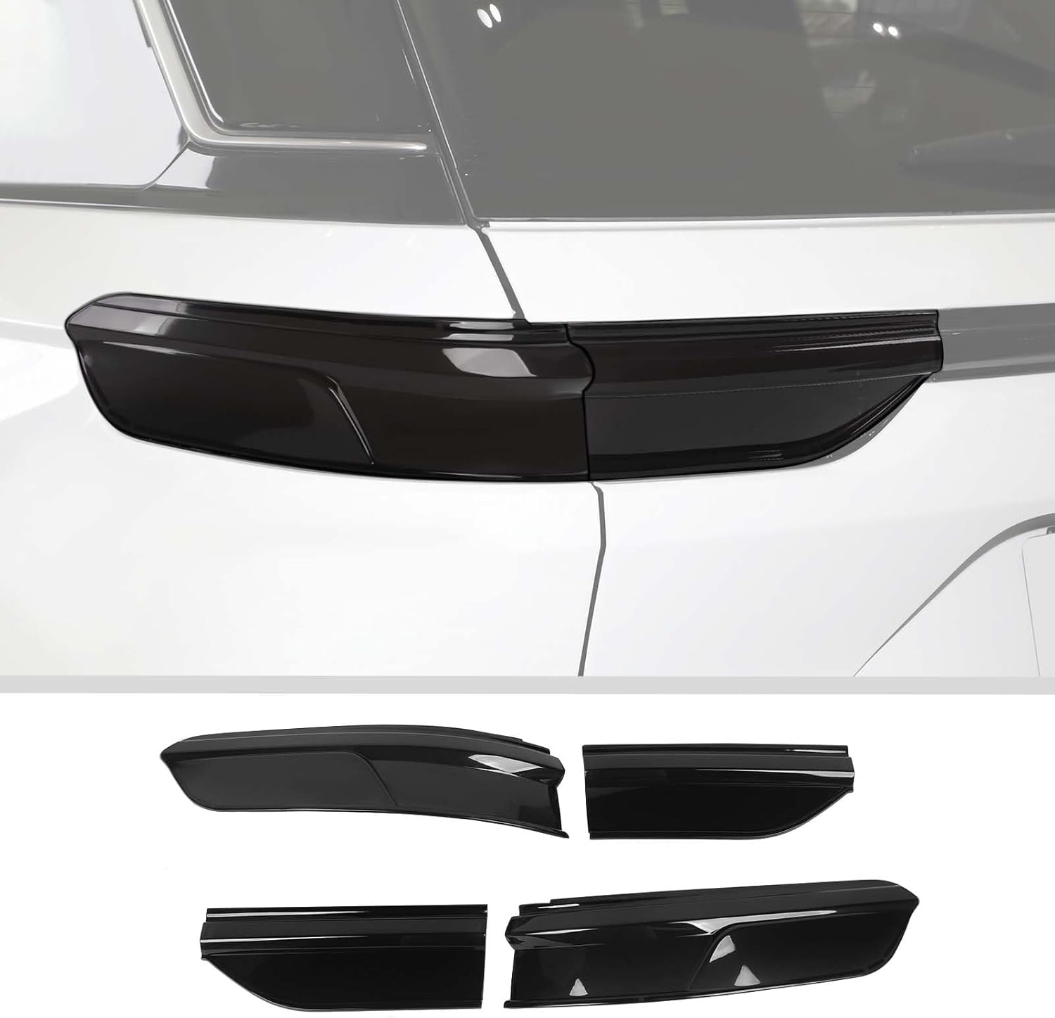 JWWY Taillight Rear Light Lamp Tail Lamp Cover Trim Embellishment Ornamentation Fit for 2021-2026+Jeep Grand Cherokee Exterior Accessories 2pcs Blackened（Don't fit Grand Cherokee L ）