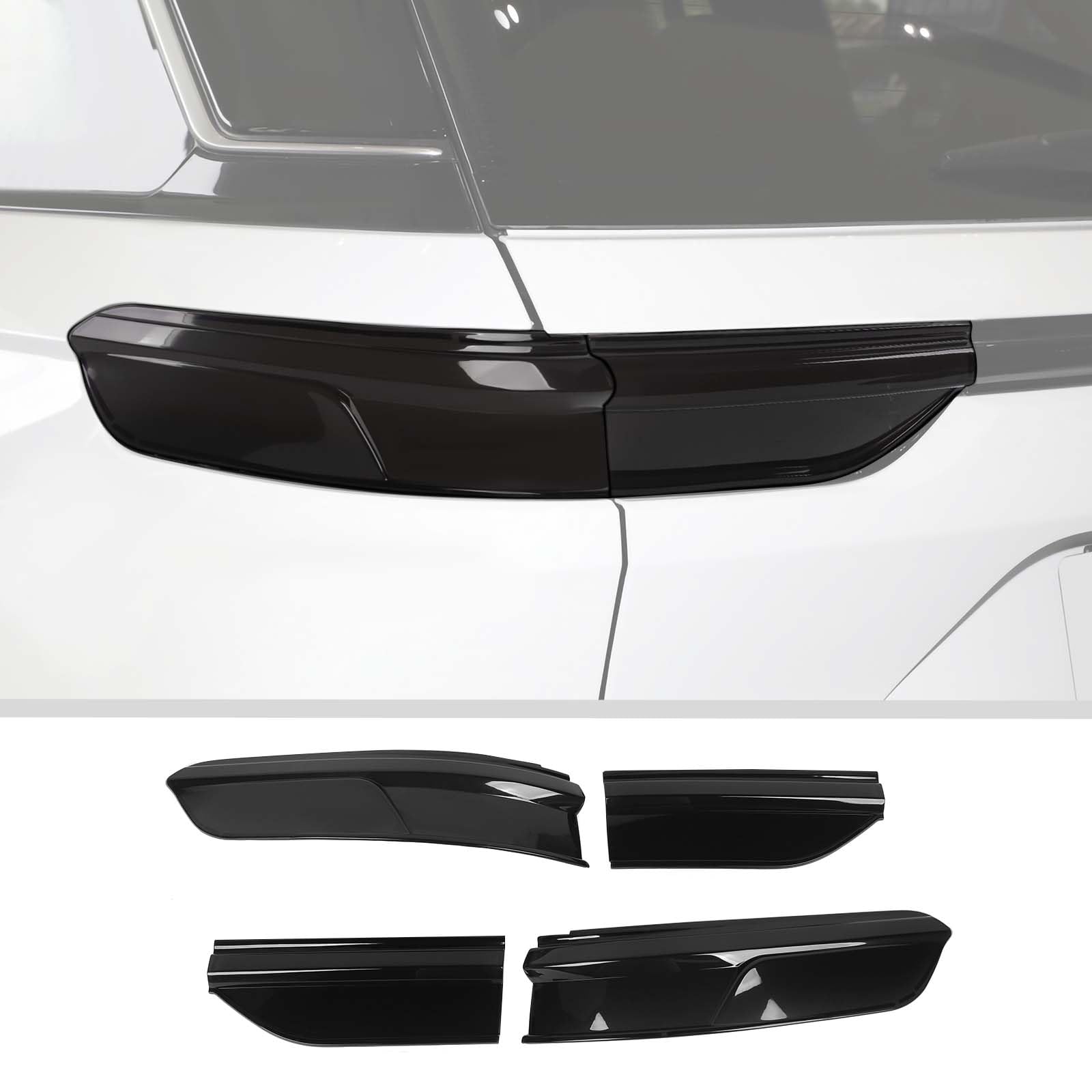 JWWY Luz trasera para lámpara trasera, cubierta de lámpara trasera, adorno para 2021-2024 + Jeep Grand Cherokee, accesorios exteriores, 2 piezas ennegrecidas