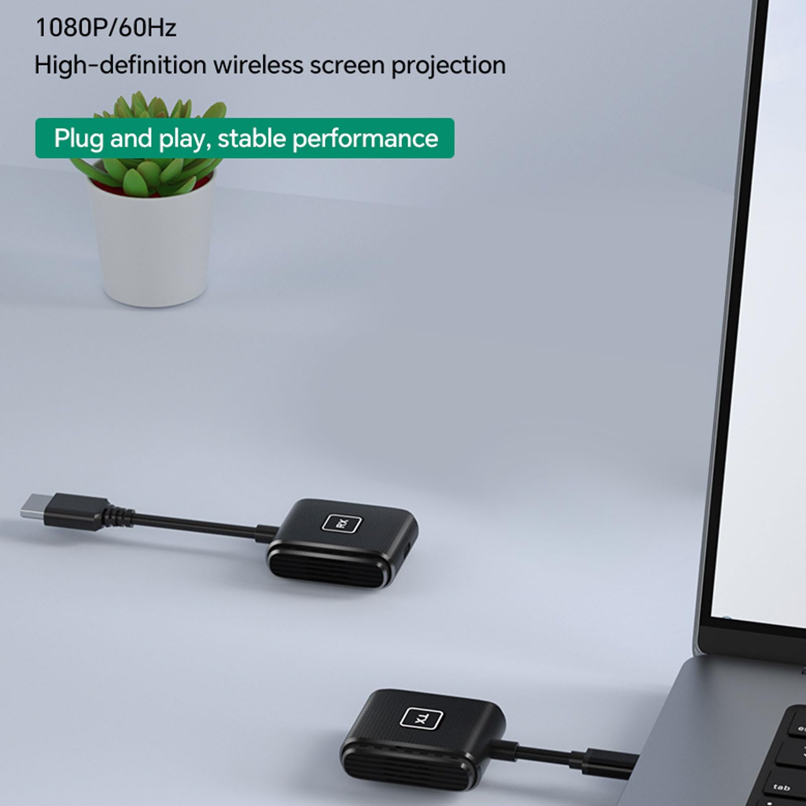 Cuifati Bezprzewodowy Nadajnik i Odbiornik HDMI, Wyjście 1080p, Wtyczka i Odtwarzanie Przenośne Przenośne Strumieniowanie 5G + 2.4G dla Wideo i Audio do Monitorowania z Laptop /