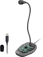Vista 1 de CMTECK USB Computer Microphone, Microphone for pc with RGB Light, Mute Function, Noise-Cancelling Recording Desktop Mic for Laptop for Online
