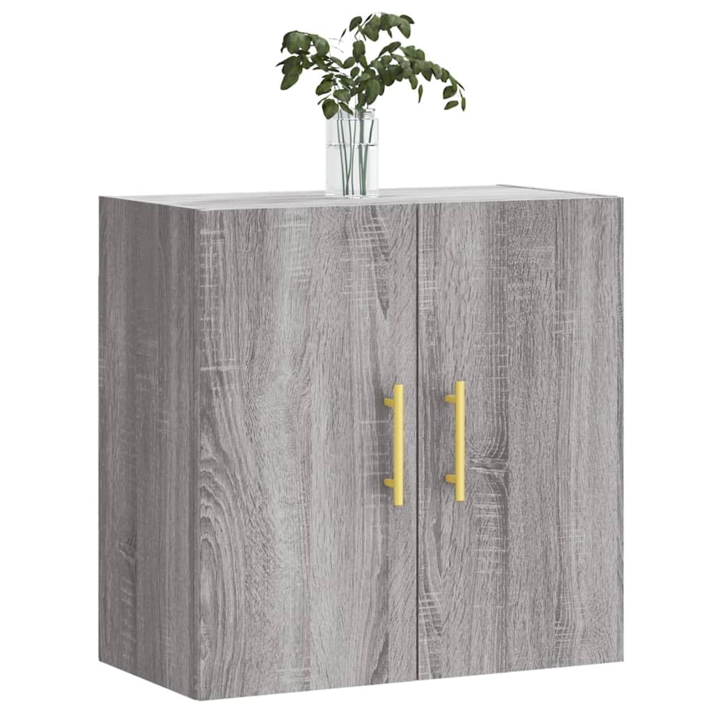 Hothingwell Szara szafka ścienna 60x31x60 cm z drewna inżynieryjnego, pływająca szafka do przechowywania z miejscem na dekoracje, zdjęcia i kwiaty, odporna na wilgoć