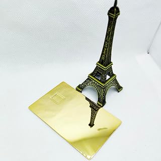 1 pieces Customizable Blank Metal Membership Card Gold-Plated Mirror Finish With Chip Slot & Magnetic Stripe (4428 size)