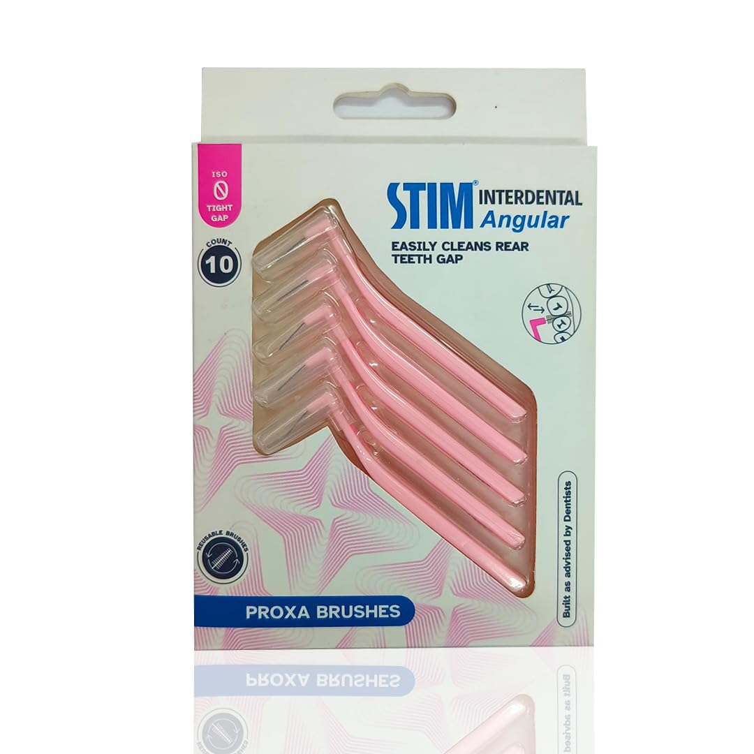 STIM Interdental Angular ISO 0 for Tight Gaps, Dentist Recommended, Easy Cleaning Between Teeth, Made in India (Pink, 10 Brushes, Pack of 1) (B0DCVW9945) Amazon Price History, Amazon Price Tracker