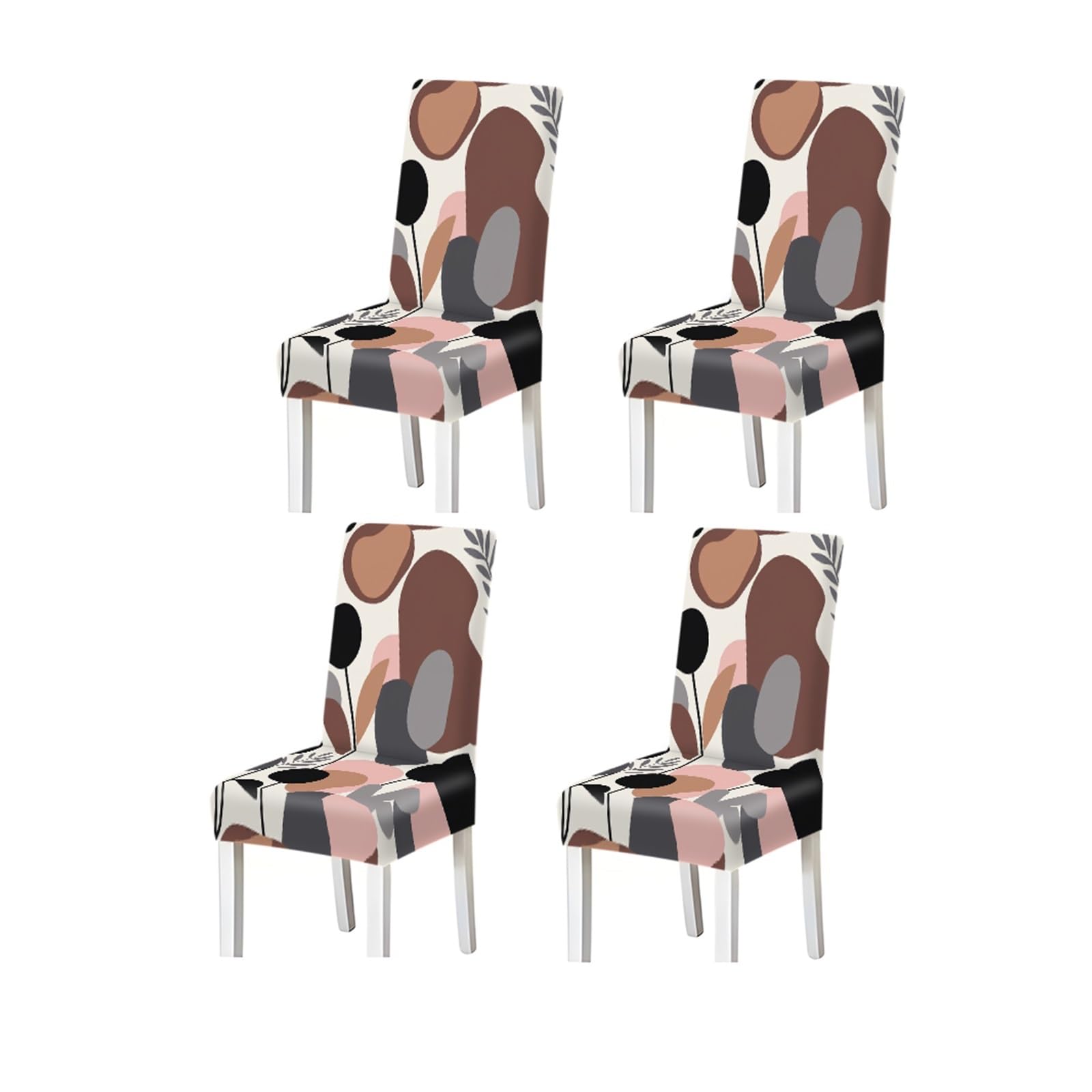 KXUAUV Abstract Modern Geometric Print Dining Chair Covers, Stretch Slipcovers For Kitchen Dining Room Minimalist Decor, 2/4/6PCS Seat Protectors for Restaurant Hotel Party(4PCSChair cover)