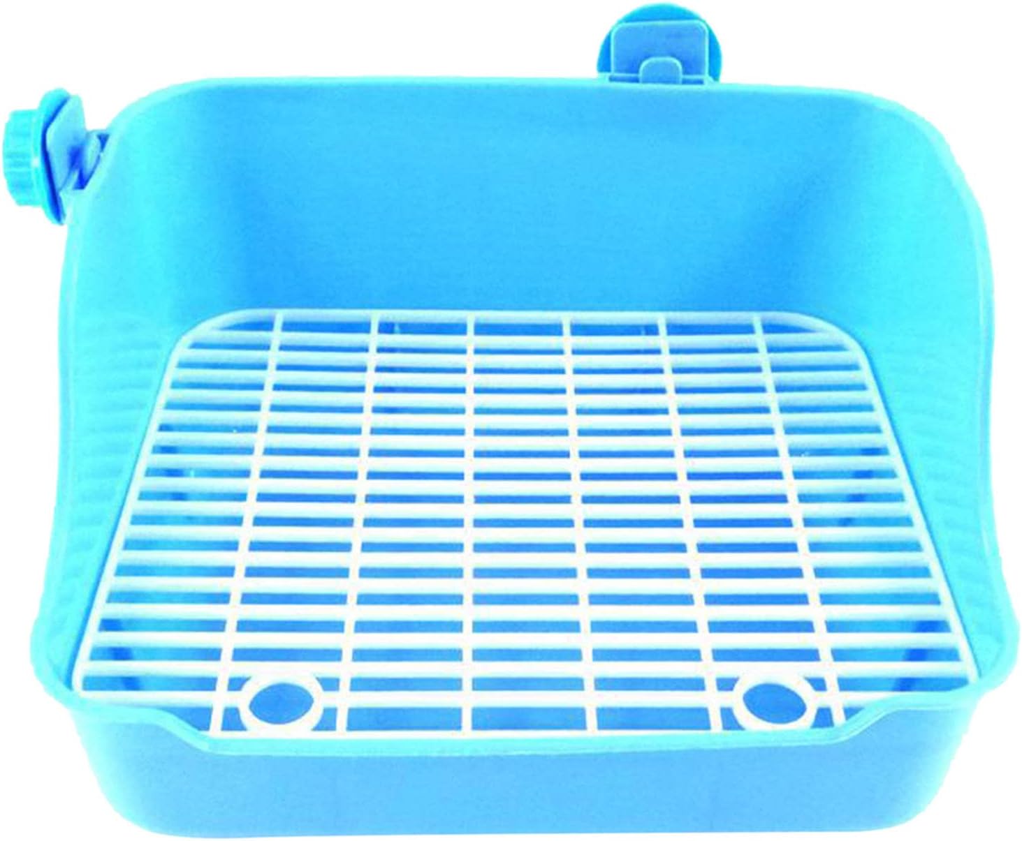 Prettyia Caja de Arena para Conejos para Mascotas, Inodoro, Jaula, Entrenador, Esquina, Orinal, Herramienta de Limpieza para Cobayas - Azul