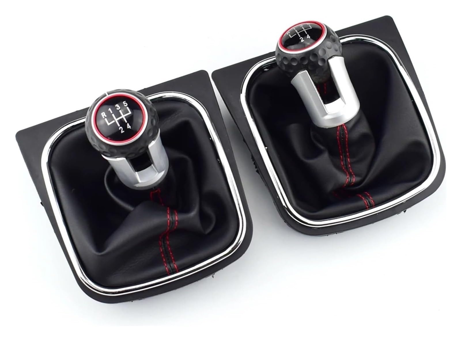 Pomos Palanca Coche Para VW MK5 MK6 Para Golf 5 Y 6 Para Rabbit Para Jetta 2010-2014 Funda Protectora De Cuero Para La Palanca Cambios(Gti 5 Speed)
