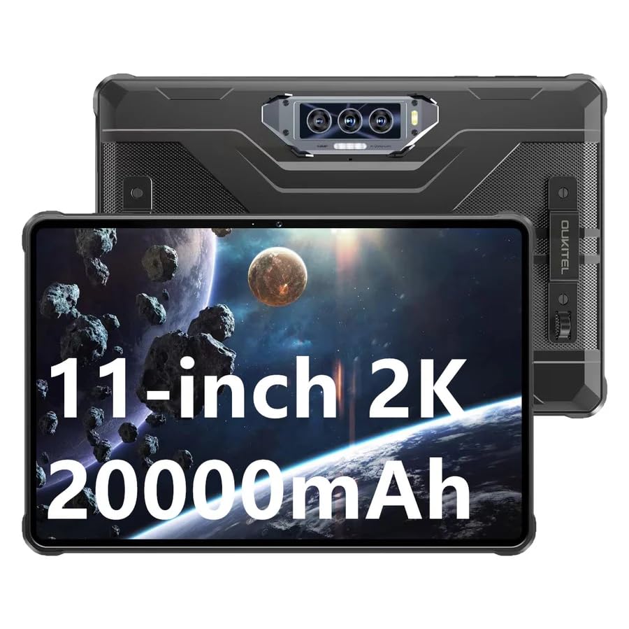 OBA Oukitel RT8 Rugged 11 Inch FHD+ Tablet 20 000 mAh Battery Helio G99 12GB + 256GB (TF 1TB) 48MP + 32MP Camera Android 13 IP68/IP69K Waterproof