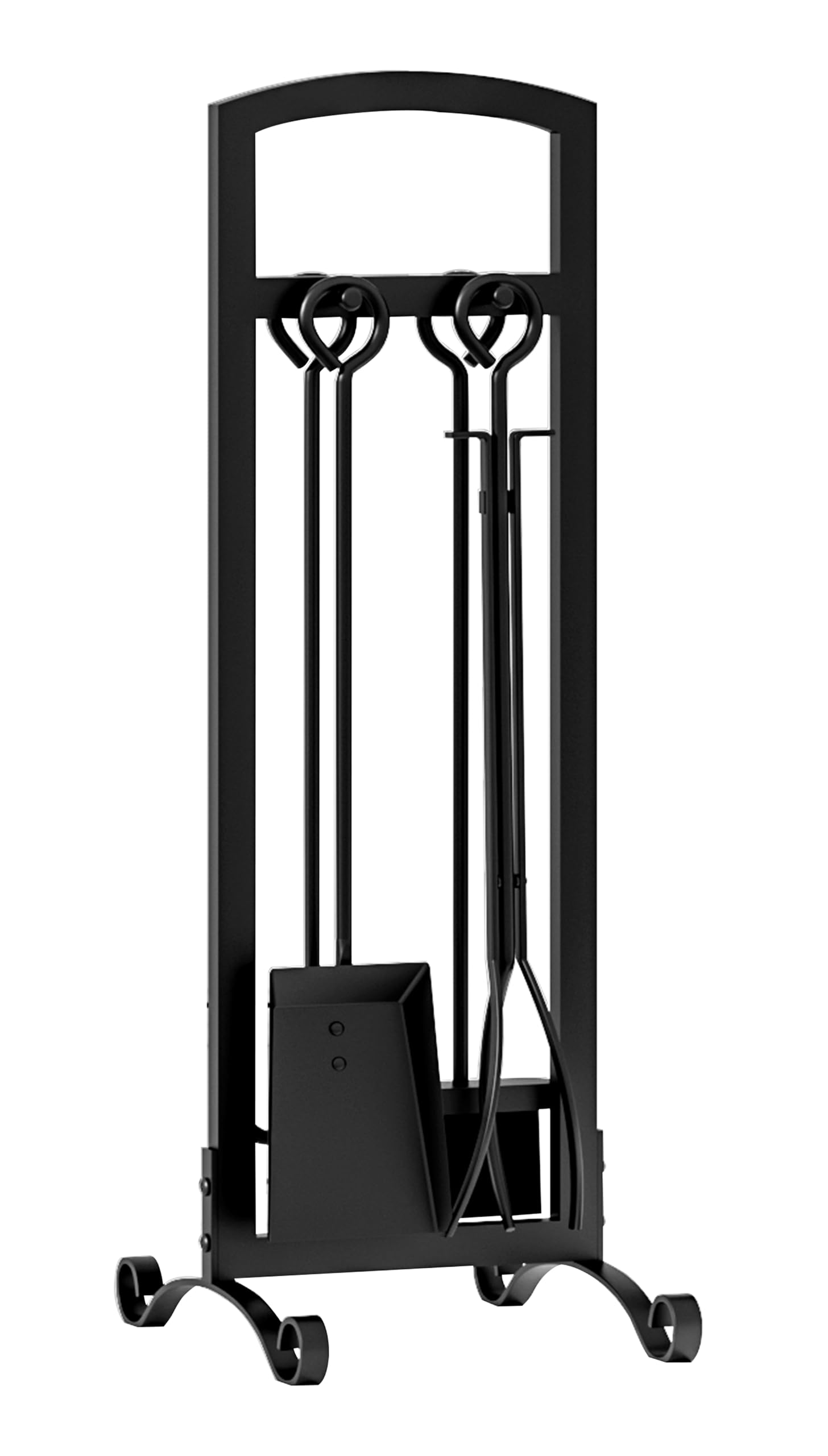 5 Pieces Fireplace Tool Set Stylish Simple Hearth Accessories with Poker, Tongs, Shovel, Brush,Black