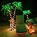 Kringle Traditions 7-Ft 10-Function LED Lighted Palm Tree - Pre-Lit Artificial Palm Tree Decor - Remoted Controlled with Timer