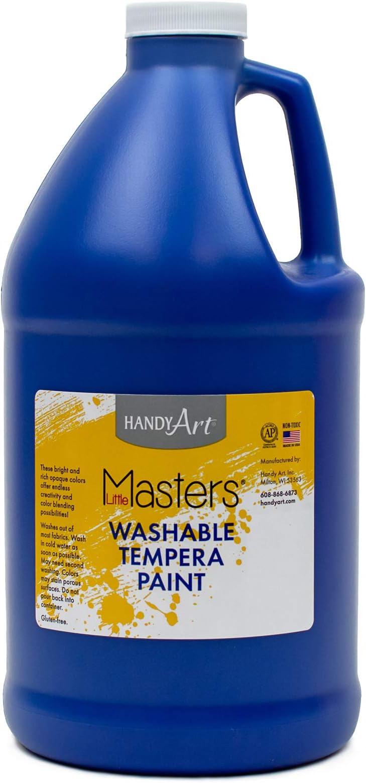 Little Masters Washable Tempera Paint, 64 Fl Oz (Pack of 1), Blue