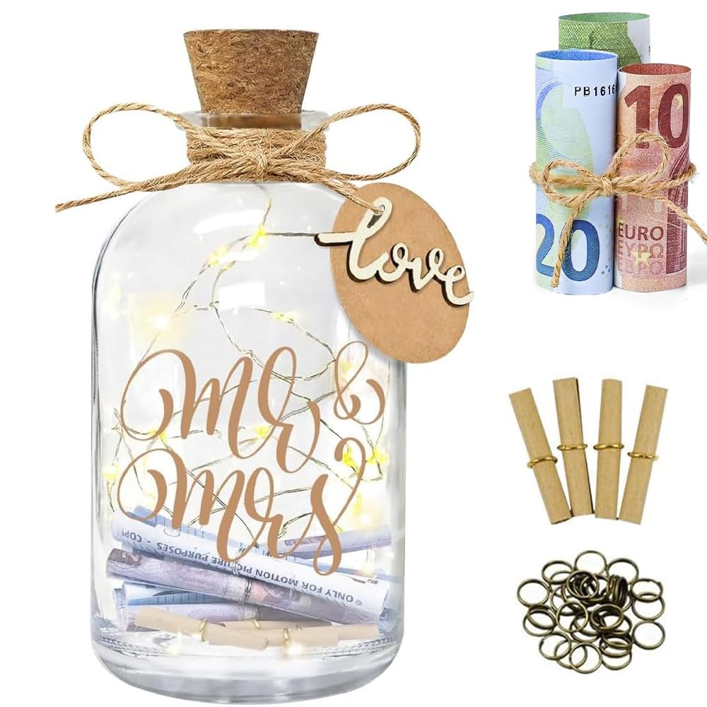 Dhqkqg Luces de Botella, Luces para Botellas de Cristal, Botella de luz LED para Bodas Personalizada, Botella con Luz LED, para Romántico Boda, Navidad, Fiesta, Jardín,Regalos de Boda para Los Novios