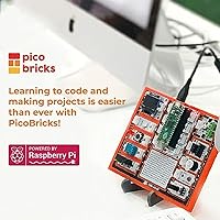 Vista 3 de PicoBricks Raspberry Pi Pico W Kit de inicio con 12 sensores desmontables y extensa guía de aprendizaje, kit de codificación de bricolaje, Raspberry