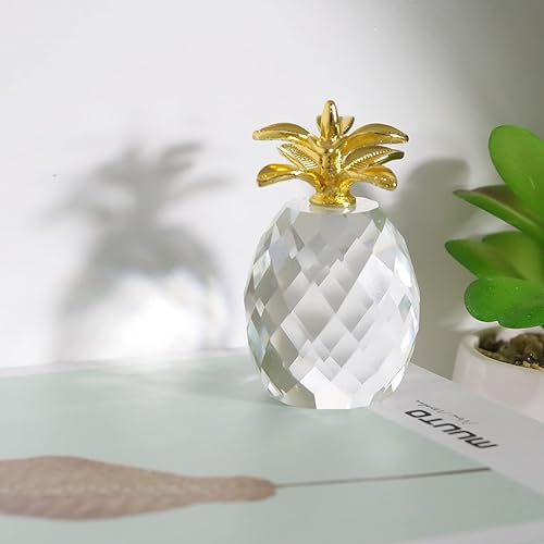 Miniatura 4 de Figuras de piña de cristal, decoración de frutas, adorno decorativo de fruta de cristal, centro de mesa coleccionable para oficina en casa