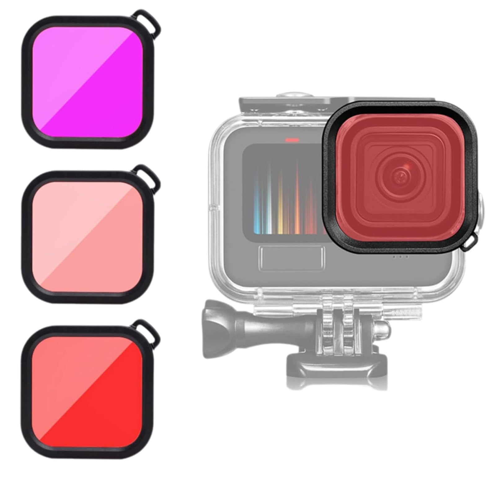 Accessoires GoPro Hero 12 - Filtre étanche, filtre de plongée et macro, pour GoPro Hero 12, en ABS et acrylique de qualité, design compact, compatible avec le boîtier étanche officiel, taill
