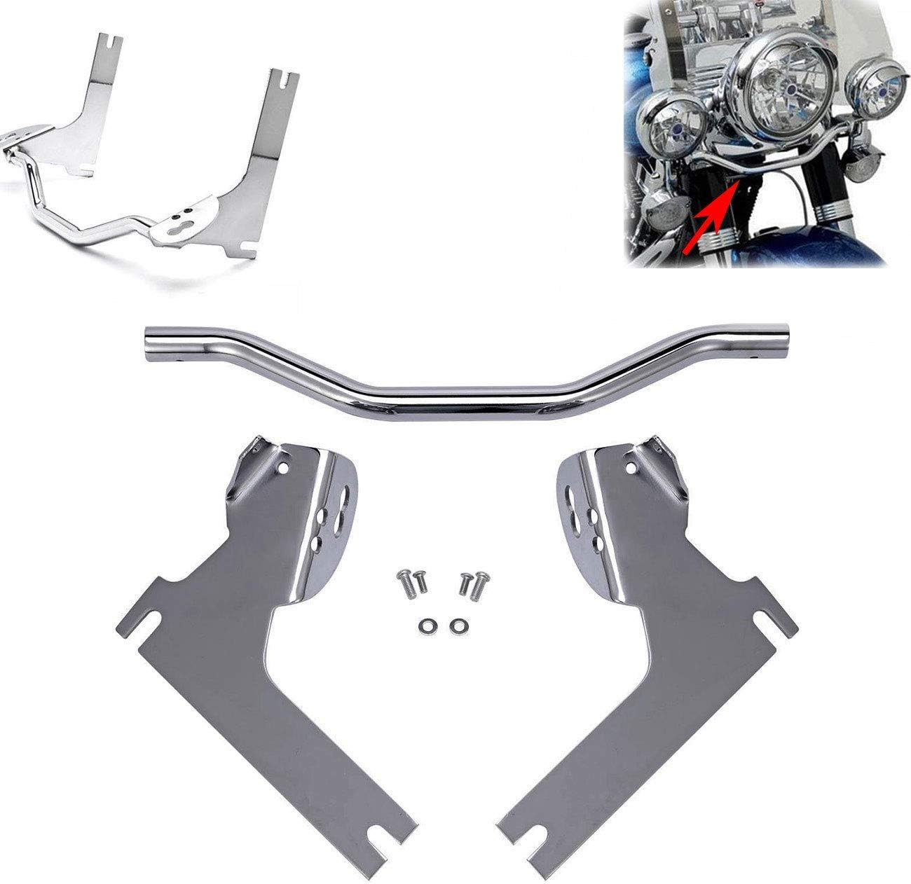 Chrome Driving Passing Fog Light Mount Bar Fit For Harley Road King FLHR 1994-2012