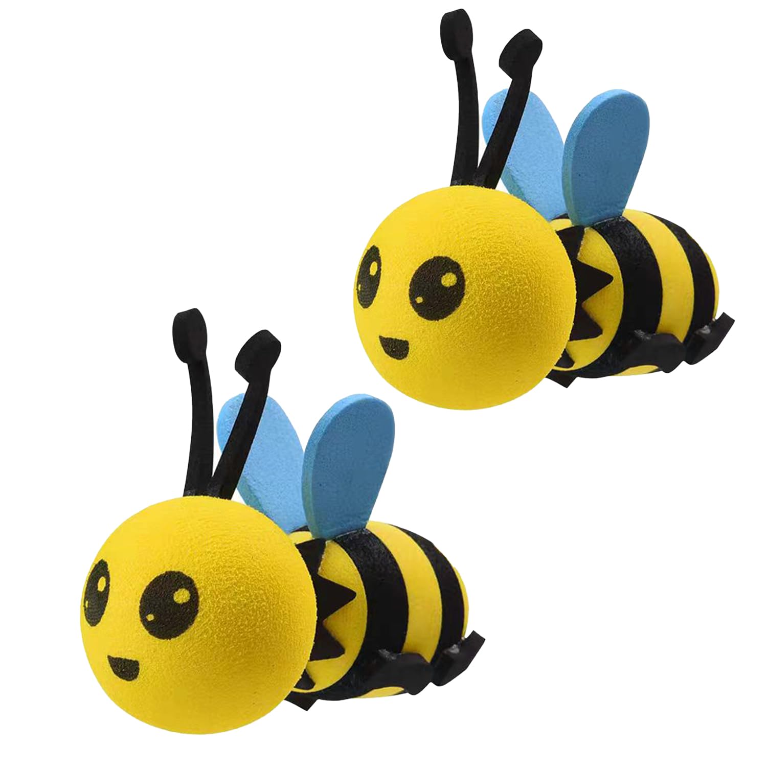 2Pcs Honey Bee Aerial Toppers Cute Car Antenna Decorative Roof EVA Anti-Collision Doll Decoration for All Kinds of Cars