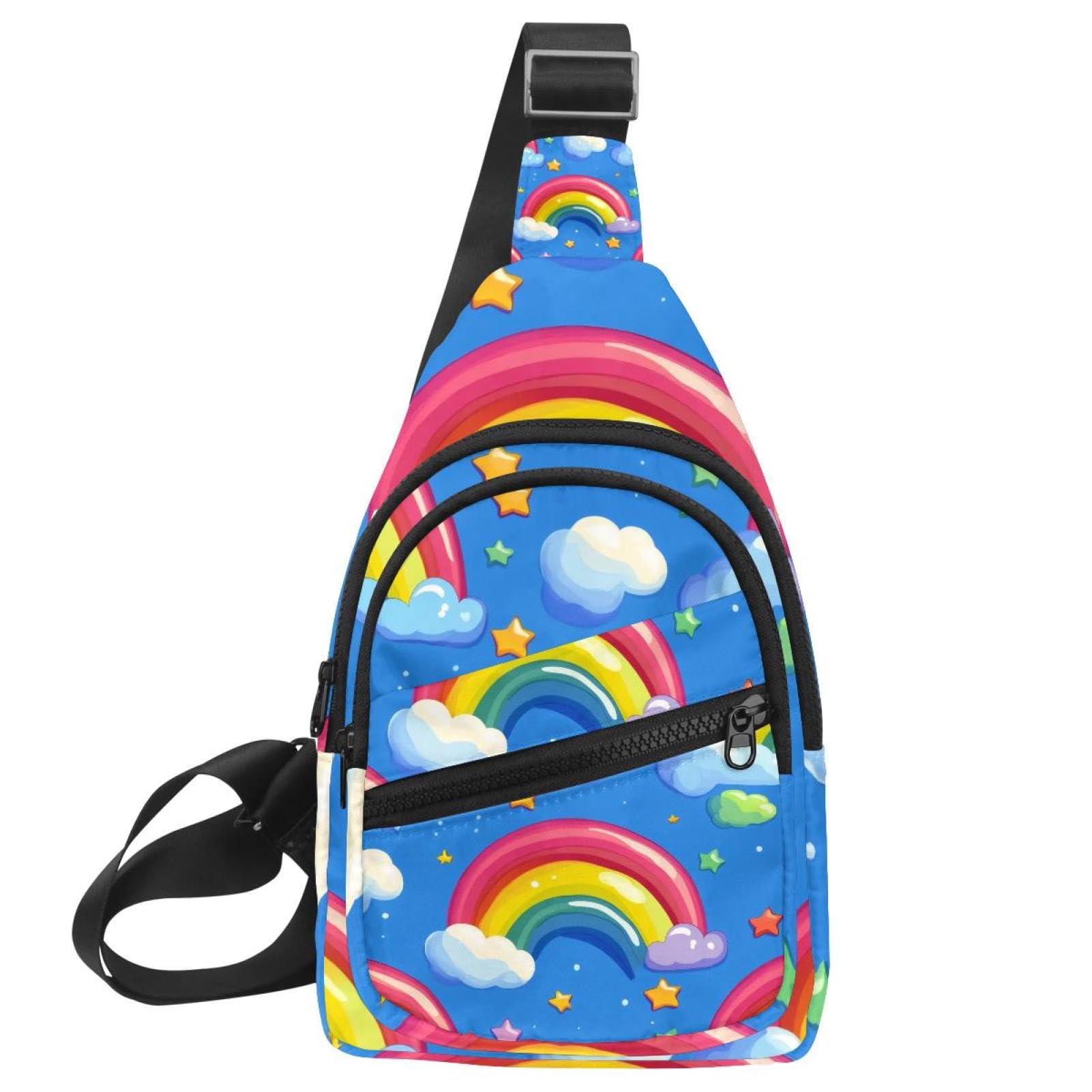 Mochila cruzada con correa ajustable Cloud Rainbow multicolor de talla única 7
