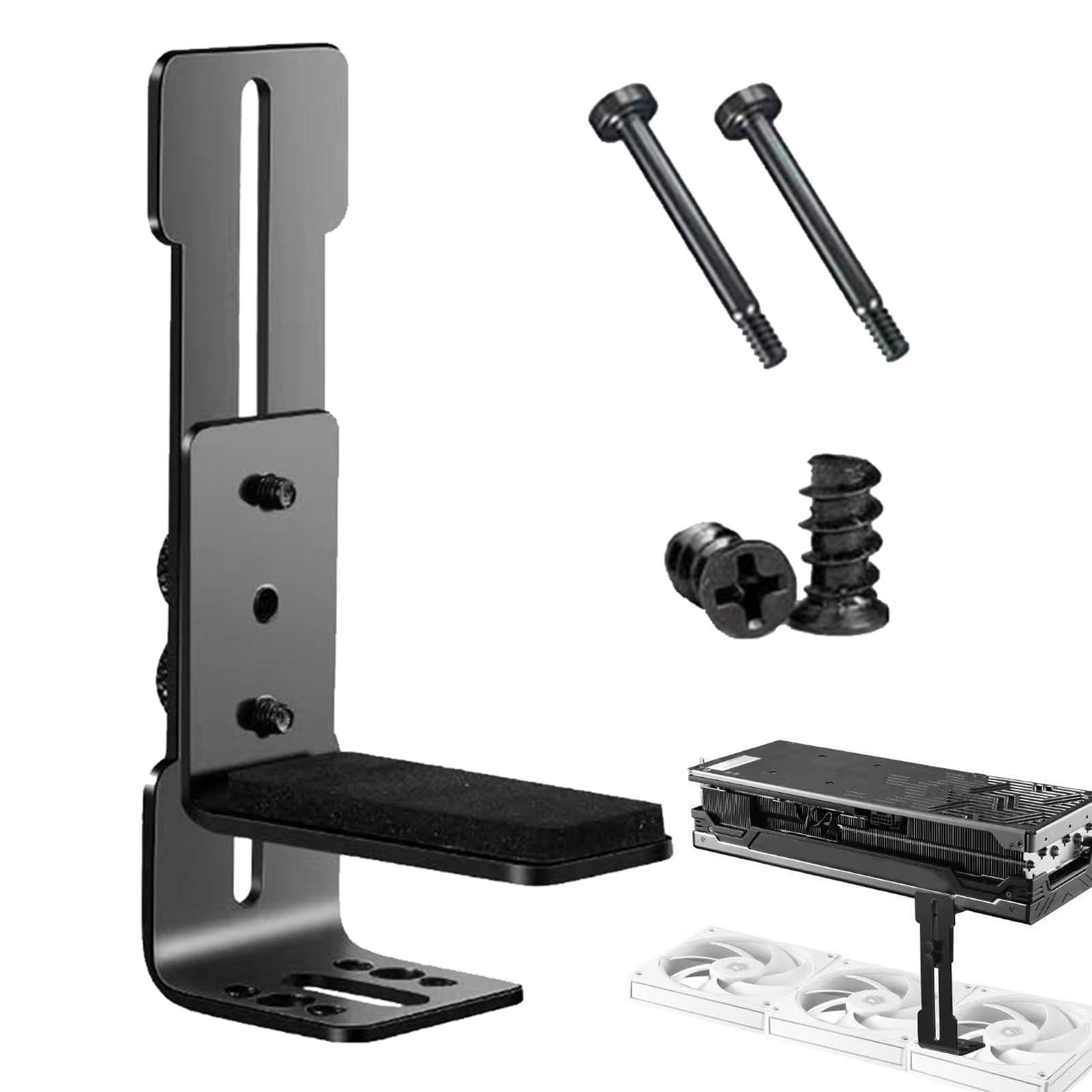 GPU Support Bracket - Stainless Steel Anti-Sag Stand | Wear-Resistant Graphics Card Stand, Adjustable Graphics Card Bracket for Desktop Computer, Sturdy GPU Holder for PC