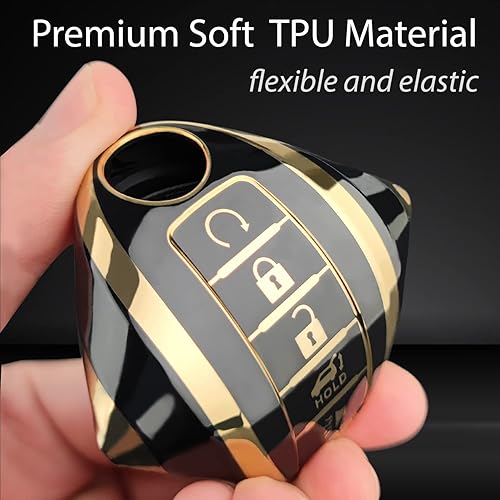 Miniatura 6 de OLLEN Funda para llavero de TPU de 5 botones con anillo sin tornillos, apta para Nissan Altima Sentra Maxima Murano Rogue Armada Pathfinder, funda