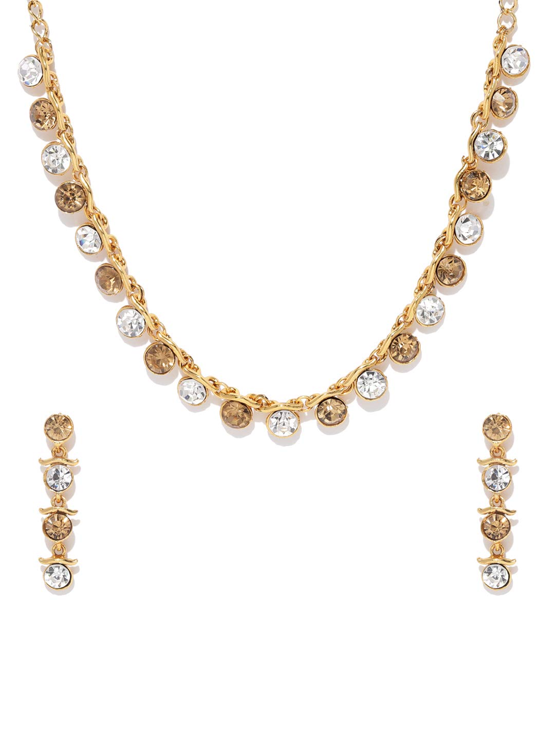 ZAVERI PEARLS Gold Tone Contemporary Look Stylish Necklace Set For Women-ZPFK9197 (B081NM8XRN) Amazon Price History, Amazon Price Tracker