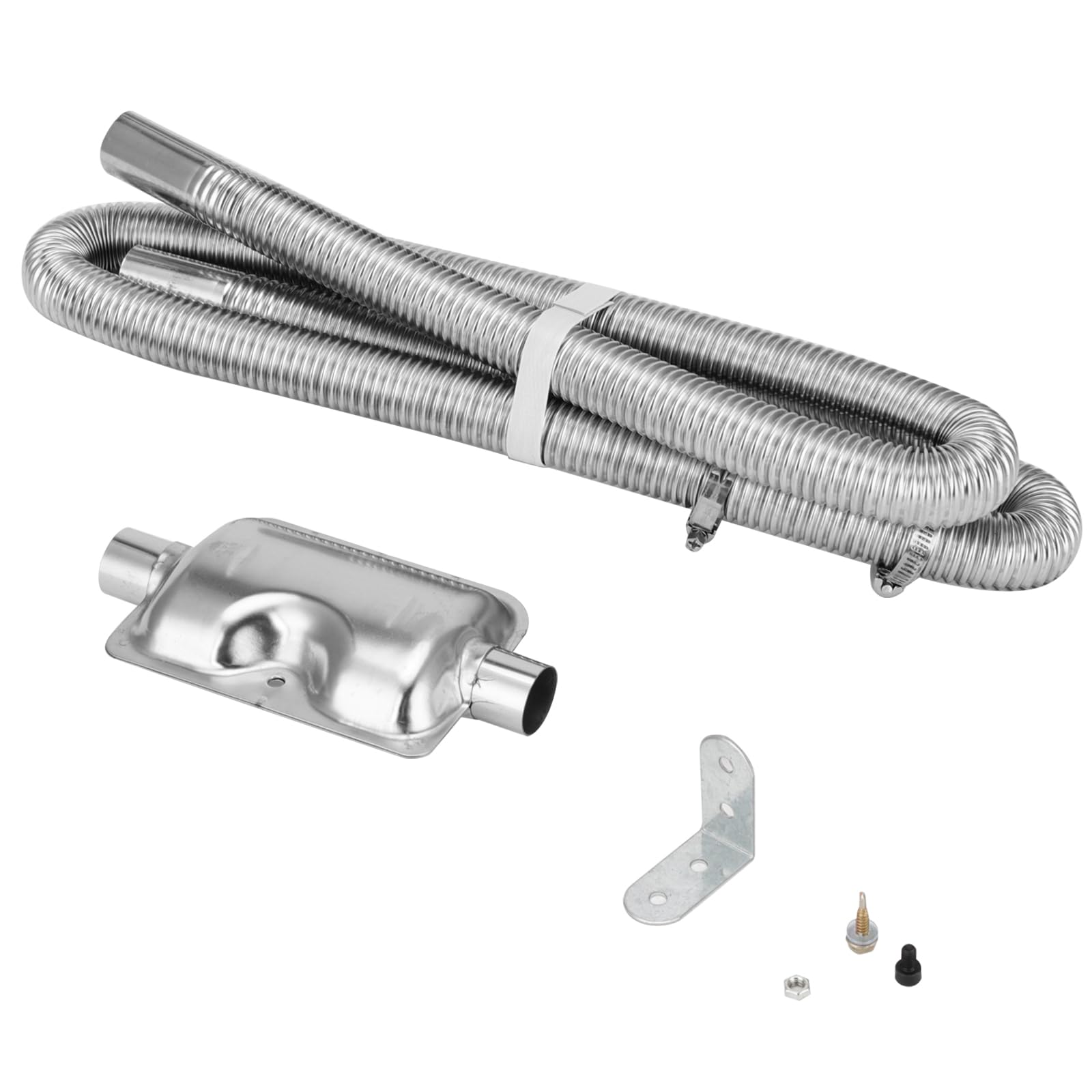 Kit 2 Tuyaux Échappement 25mm Acier Inoxydable Avec Clips - Chauffage Diesel