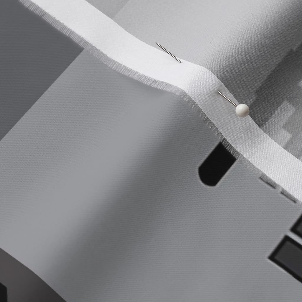 Spoonflower Fabric - Oilfield Patchwork Inch Squares Quilt Occupation Derrick Gray Grey Printed on Organic Cotton Sateen Fabric by The Yard - Sewing Quilting Apparel Home Decor