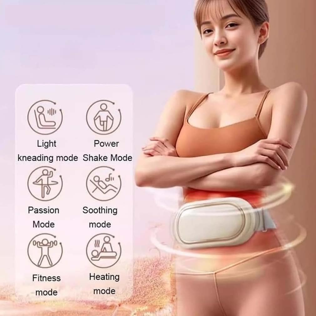 LUCKKY Rechargeable Lazy Abdominal Slimming Machine, Bauchmuskeltrainer elektrisch, Massage Schlankheitsgürtel, Tragbares Heizgürtel Wärmegürtel mit 3-Wärmestufen, 6 Modi & 9 Intensitäten
