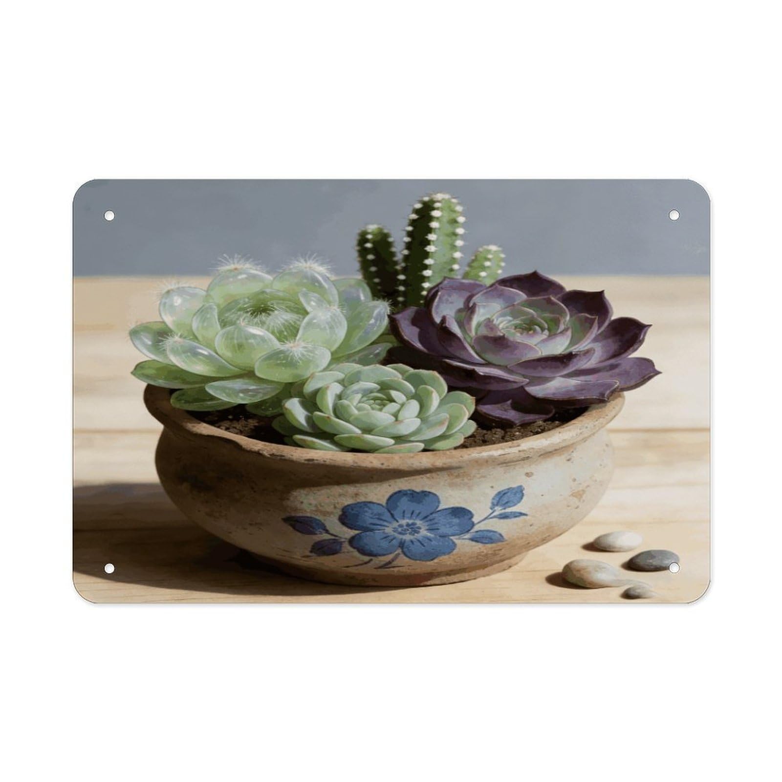 Fodpand Style Succulent Wall Art Metal Tin Signs Bar Metal Tin Sign Wall Decor For Home Living Room Bedroom Toilet Hotel Halloween Decor Gifts 7.9X 11.8 Inch