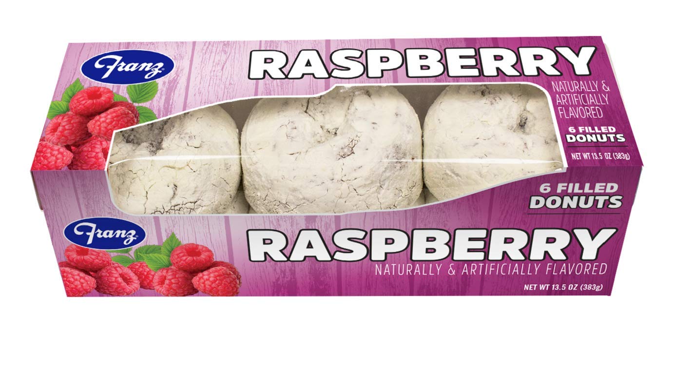 Franz Raspberry Filled Powdered Sugar Donuts, 6 ct, 13.5 oz