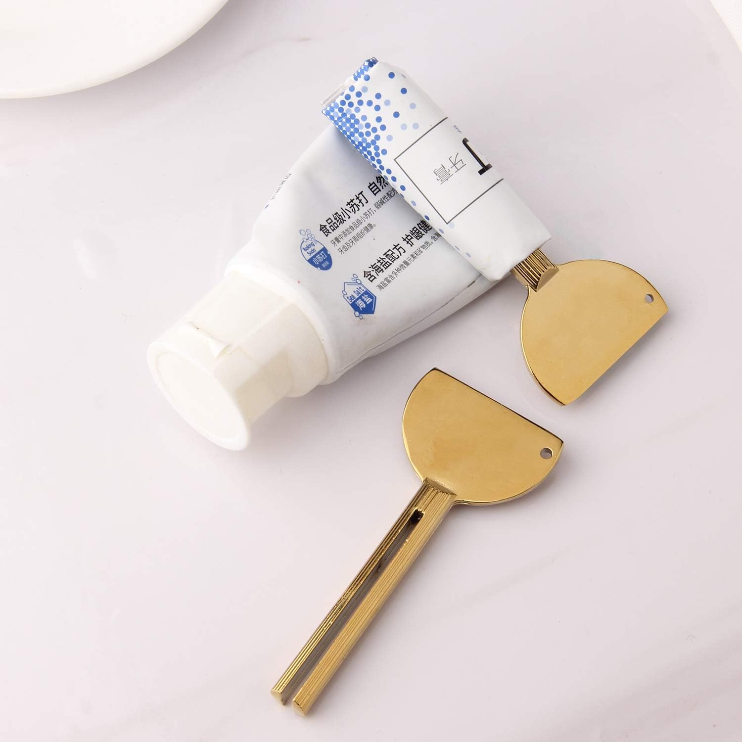 sansheng 4PCS Toothpaste Squeezer,Tube Squeezer, Metal Tube Presser Tube Roller Tube Wringer Keys Dispenser Roller for Toothpaste Cosmetic Oil Cream Paint Squeezer（Golden） : Health & Household
