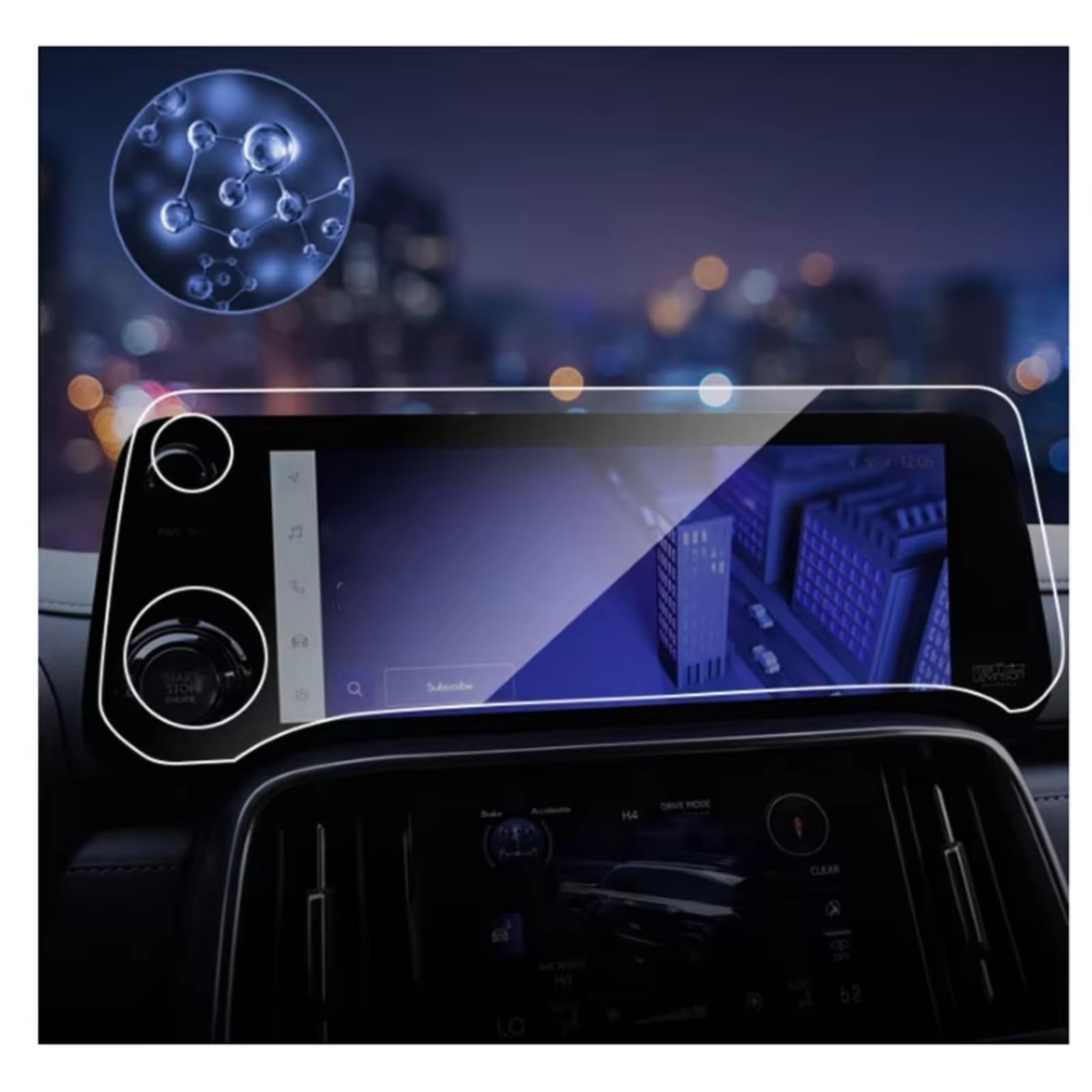 Compatible avec Lexus LX 600 2022-2023 : écran de Navigation GPS de 12,3 Pouces avec Protection d'écran en Verre trempé.