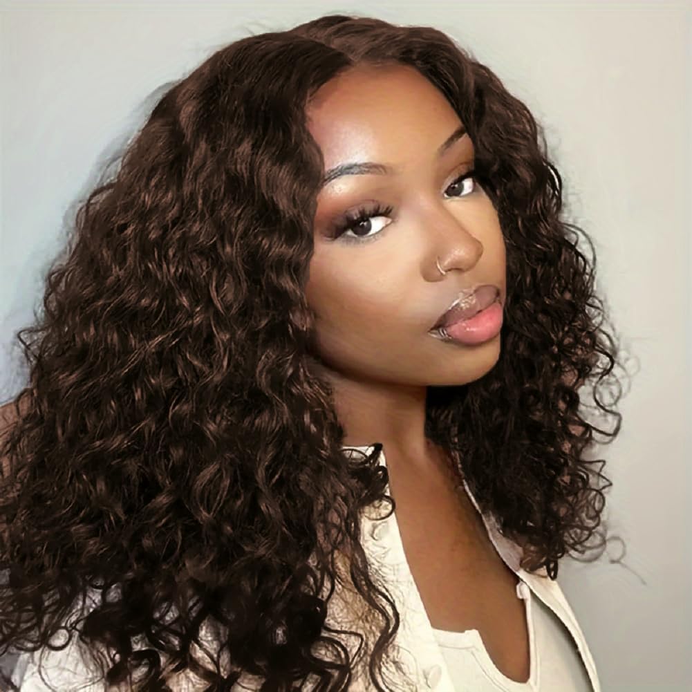 Deep Curly 13x4 Lace Bob Wig Human Hair Perruque Femme Bouclés 10 Pouces