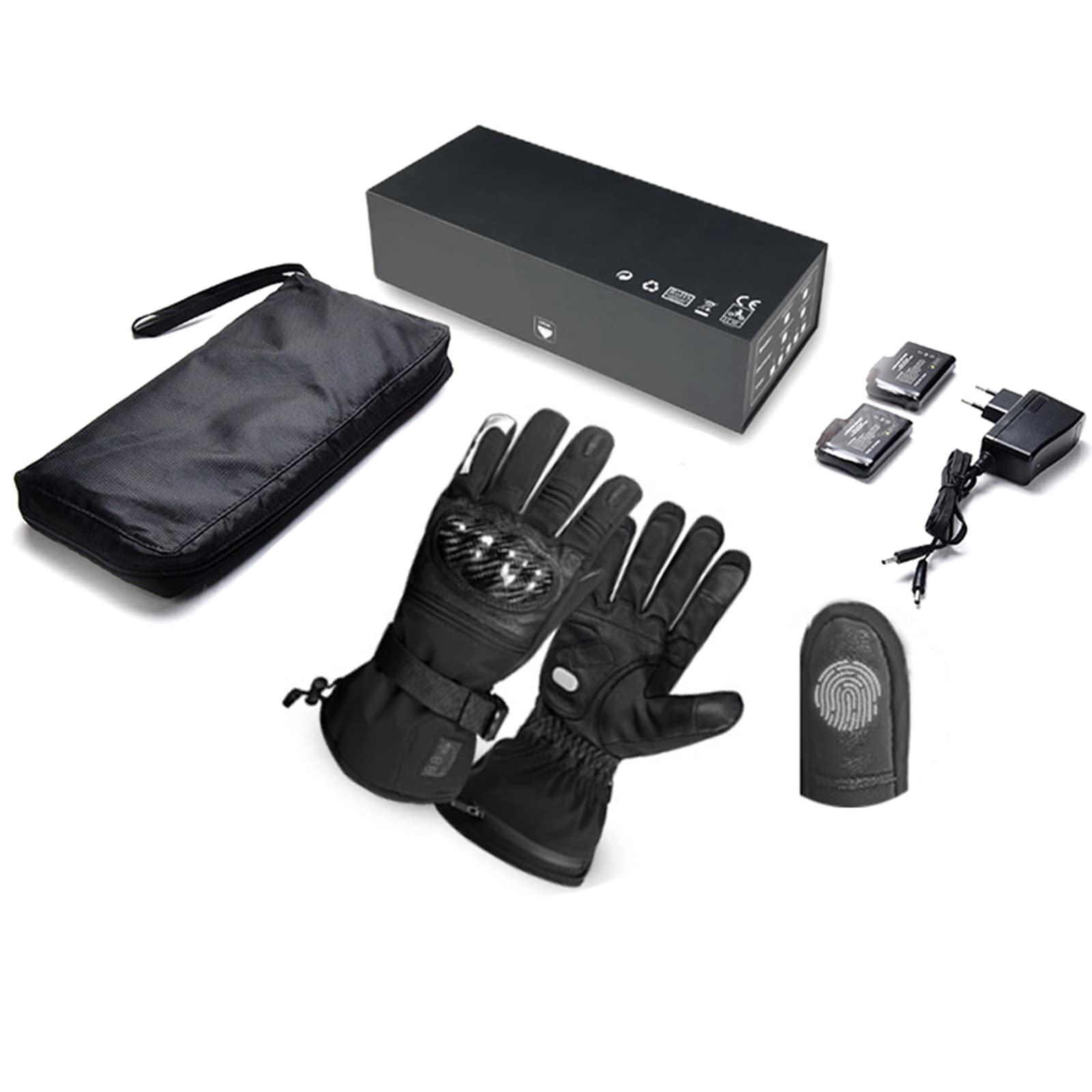 CHEWYNP Guanti riscaldati per Uomo Donna, Guanti Caldi Ricaricabili con Pacco Batteria, Guanti riscaldati elettrici Invernali 2700 mAh, Guanti riscaldati 7,4 V scaldamani per Motociclismo,
