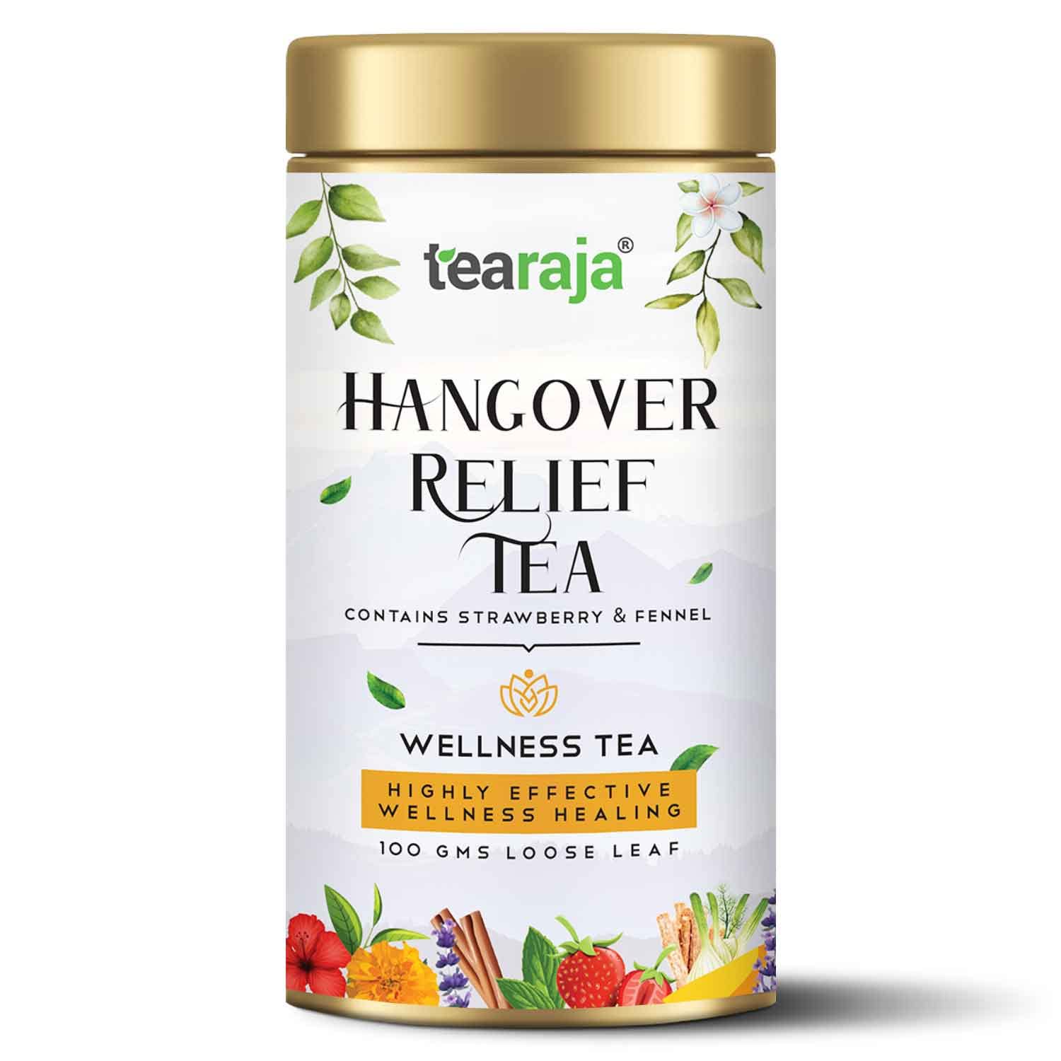 Hangover Relief Tea, 100 GMS | Herbal Tea | Soothe Senses | Hydrating Tea | Brings You Back To Work Mode | Contains- Oolong Tea, Ginseng (Ashwagandha), Lavender, Hibiscus and more | Nitrogen Flushed & Vacuum Sealed for Freshness | (B07C8HN3V5) Amazon Price History, Amazon Price Tracker