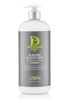 Design Essentials Almond & Avocado Moisturizing & Detangling Conditioner with Shea Butter & Coconut, Conditioner for Natural Hair, 34 oz