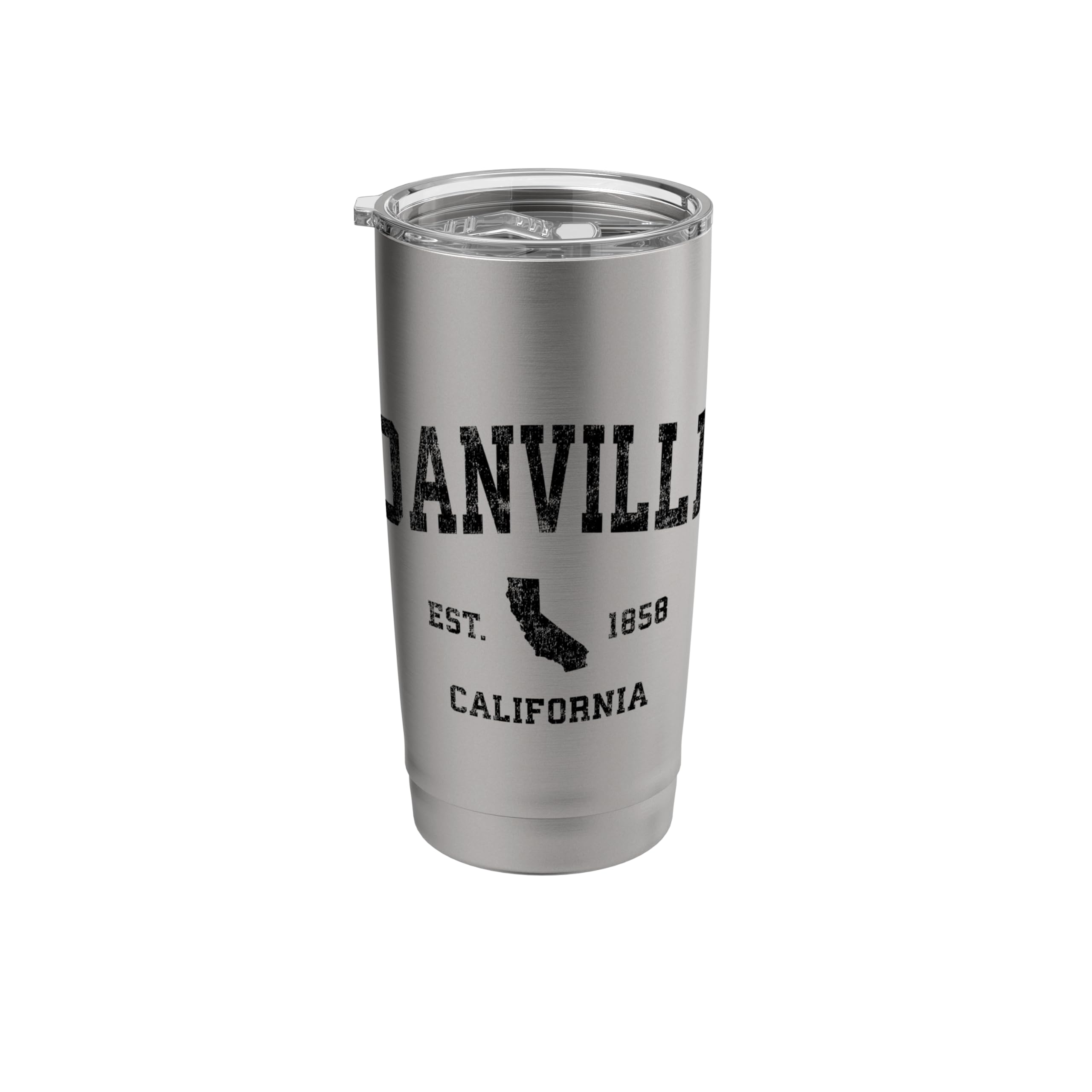 Danville California CA Vintage Sports Design Black Print Stainless Steel Insulated Tumbler