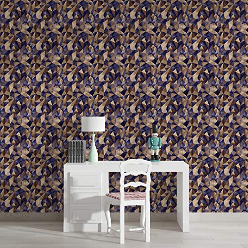 Image of DWELLSINDIA 3D Wood Style Self Adhesive Peel and Stick PVC Wallpaper Waterproof, Scratch Resistant, Laminated (41CM X 244CM, Purple & Brown)