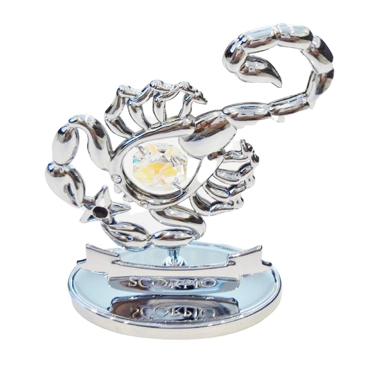 Crystocraft Aurora Borealis Zodiac Sign Crystal Ornament With Swarovski Elements Gift Boxed Crystals Silver Chrome Plated Perfect Keepsake Collectors Gift Figurine Home Decor Astrology (Scorpio)