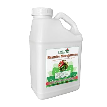 منجنيز SaferGro Biomin، سماد سائل عضوي، منجنيز معقد لعلاج نقص المنجنيز أو مكملاته، للاستخدام في التربة والأوراق، 1 جالون