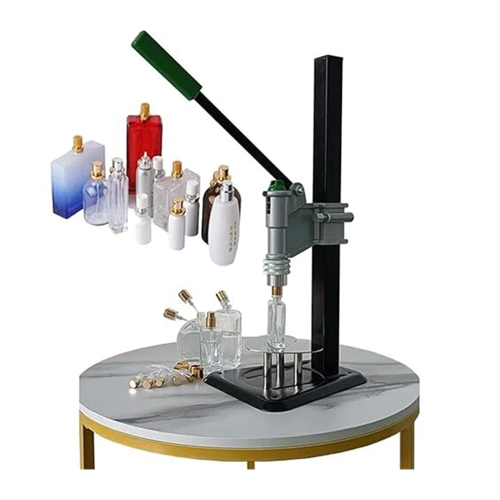 Crimpadora manual de botellas de perfume, prensadora ajustable de acero inoxidable para sellado de viales, crimpadora de tapas de botellas de aceite esencial