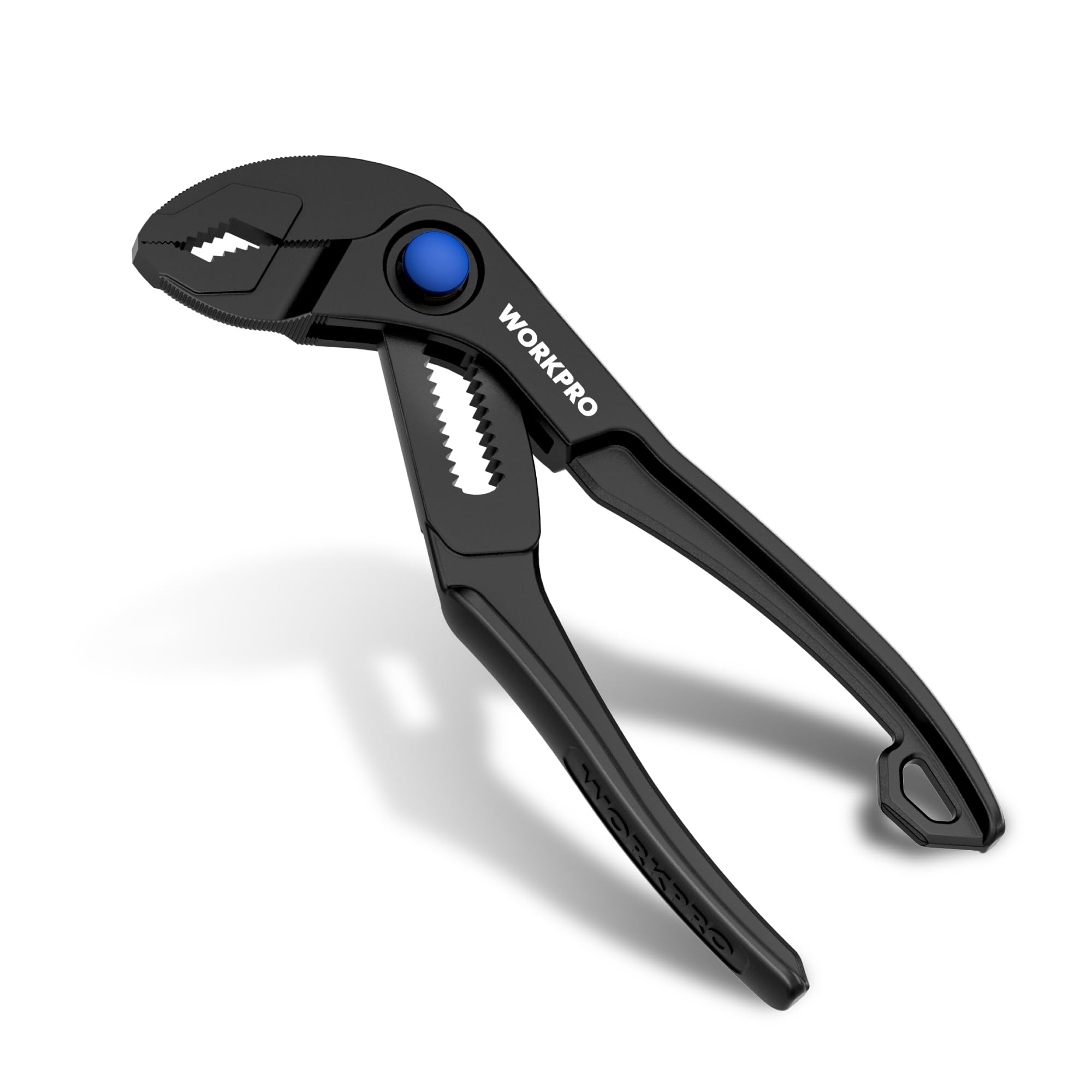 WORKPRO Mini Water Pump Pliers, 100 mm Groove Joint Pliers, Quick Adjustable Tongue and Groove Pliers with 15 Positions, V-Jaw Pliers Max Jaw Capacity 25 mm, Ideal for Tight Spaces and Basic Repairs