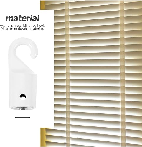 Miniatura 6 de 4 ganchos de cortina para cortinas, varilla ciega, punta de gancho para ventana, inclinable, punta de gancho para persianas, piezas de metal blanco