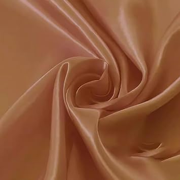 High-gloss, silky polyester satin fabric with excellent drape, wrinkle-resistant and colorfast, suitable for DIY sewing, garment lining, home textiles, gift box lining, and variousColorLight coffee