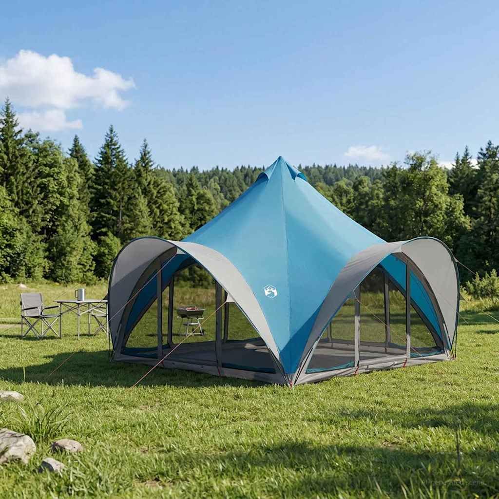 Tipi-Zelt für 6 Personen, Polyester, Stahl, Grün