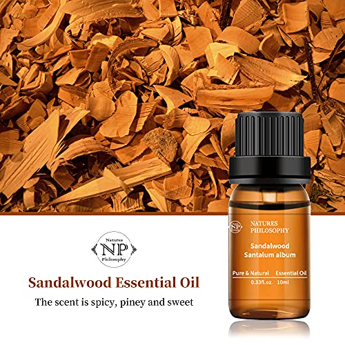 Vanilla & Sandalwood Essential Oil Set 100% Pure And Natural Premium Grade Vanilla Essential Oils For Diffuser & Aromatherapy, Skin, Hair Care #TOP5