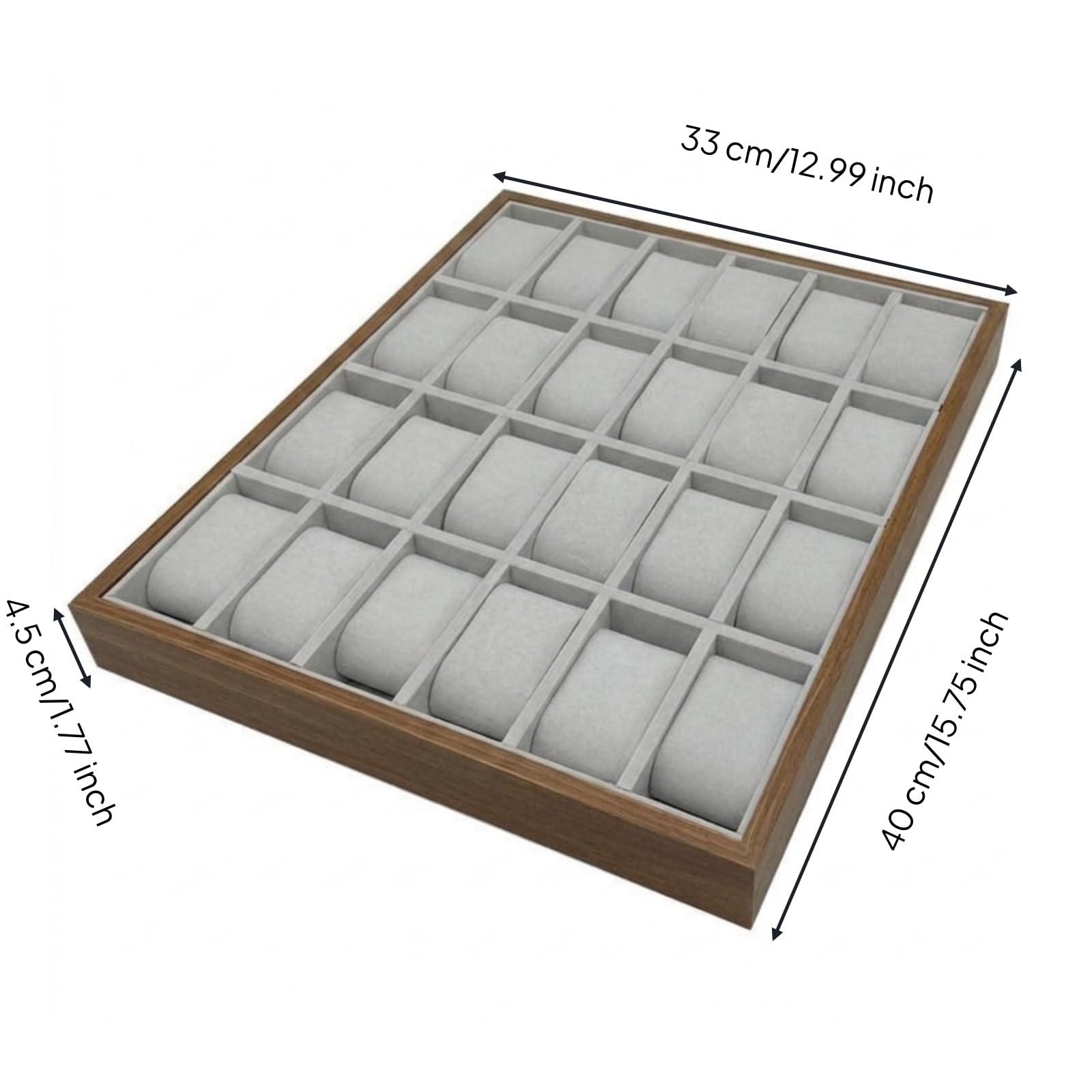 Vassoio Porta Orologi Scatola Orologi Espositore Orologi Organizer Orologi con Coperchio Trasparente per Collezione Separati Imbottiti Antigraffio in, 24 Scomparti