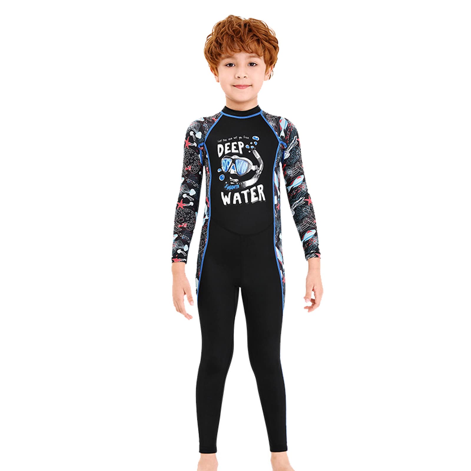 Combinaison de plongée pour Enfants garçons, Maillot de Bain Complet à séchage Rapide et Respirant pour Le Surf, la Natation et la plongée (Noir S)