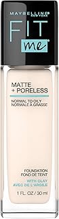 Maybelline New York Fit Me Matte + Poreless Foundation Makeup, Ultra-Lightweight Formula Controls Shine, for Normal to Oil...
