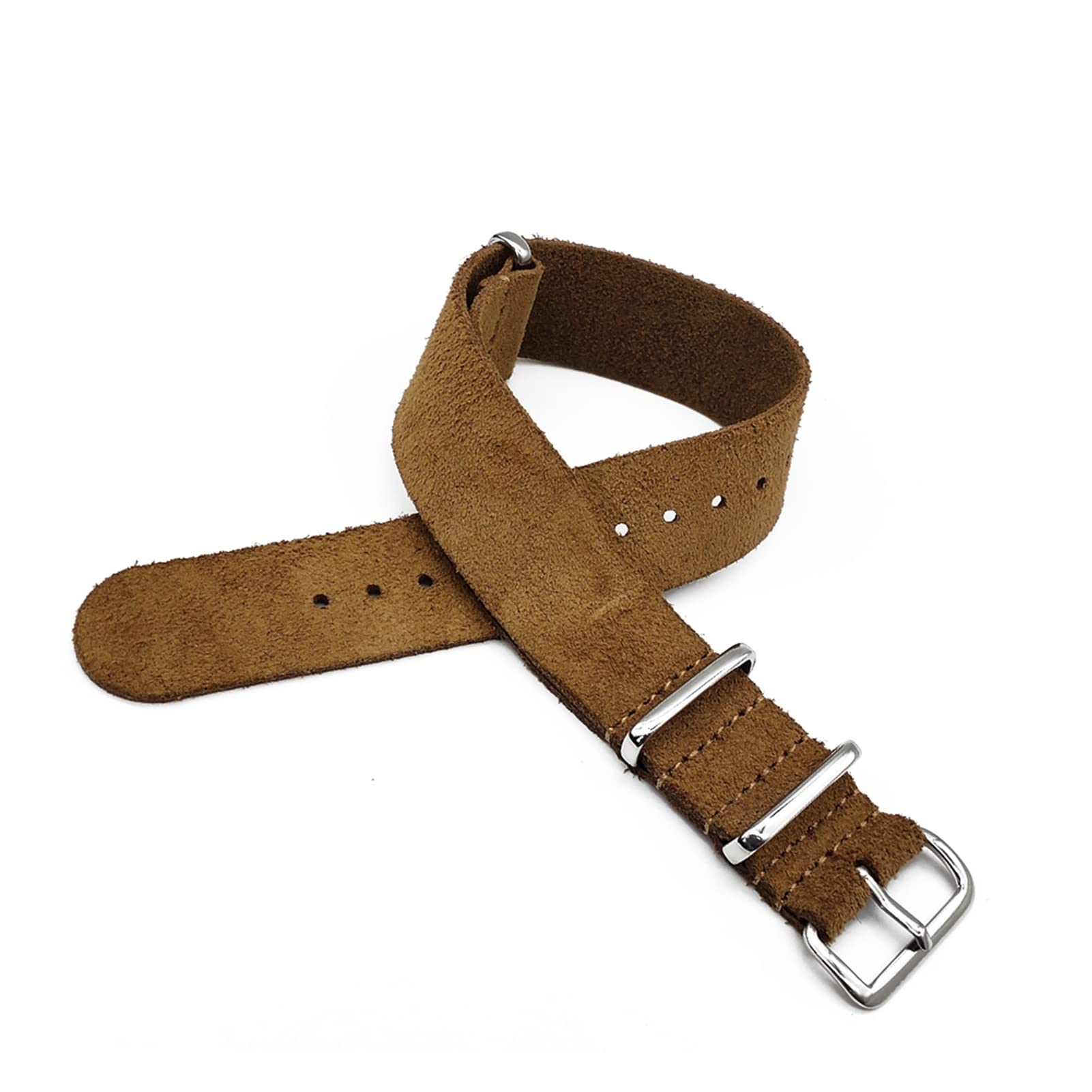 ALMVIS 20mm 22mm Leather Nato Strap Soft Watch Band Leather Watch Belt Wrist Band Quick Release Watch Accessories Replace(Brown,22mm)